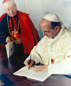 Paul VI signant Populorum progression