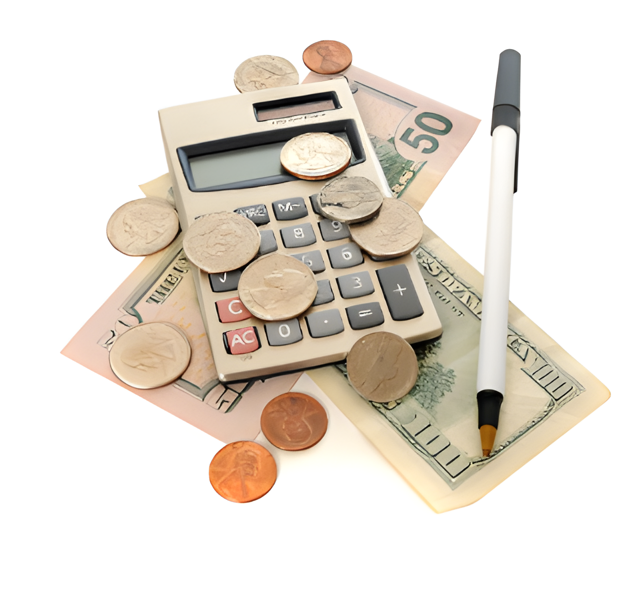 Argent monnaie calculatrice