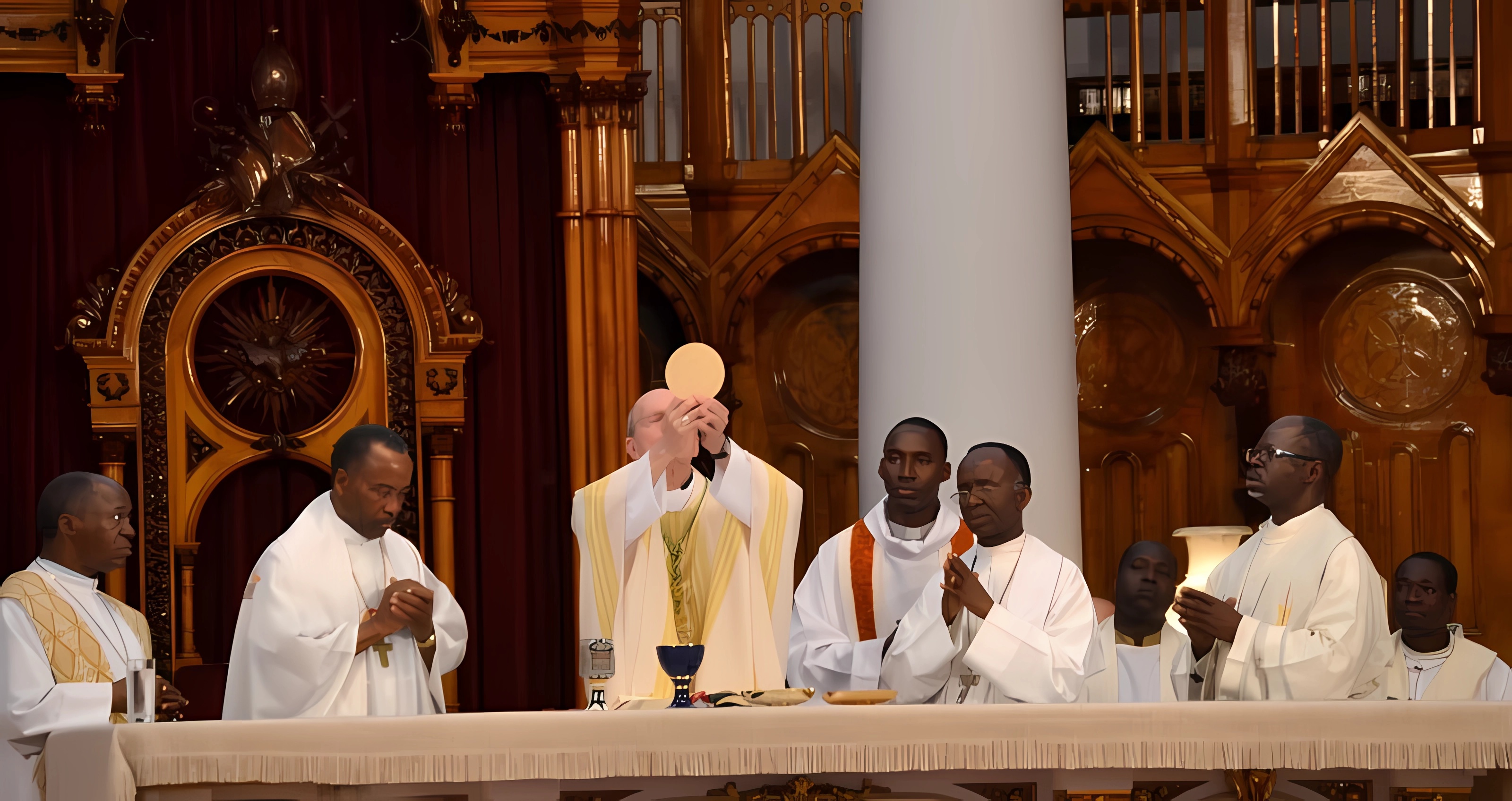 Messe de Mgr François Lapierre et des quatre évêques africains