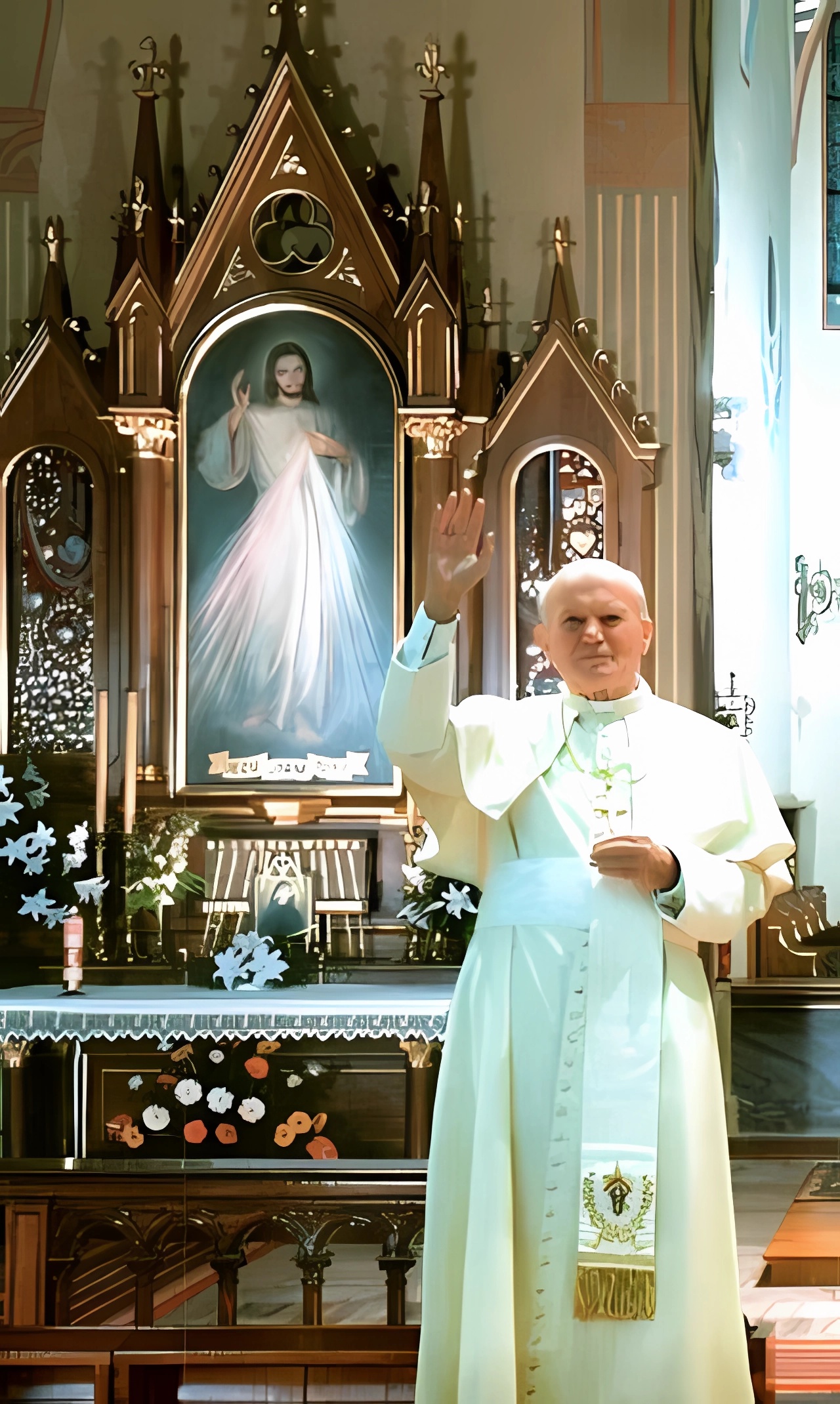 Saint Jean-Paul II au sanctuaire de la Miséricorde Divine le 7 Juin 1997